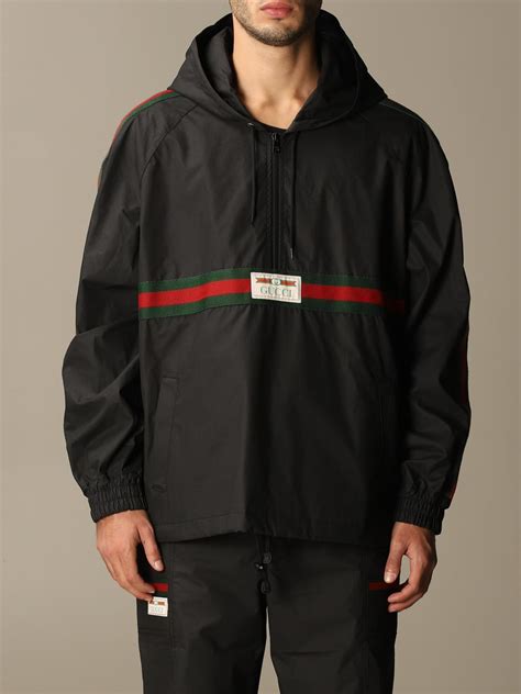 gucci mens black jacket|Gucci jacket without hoodie.